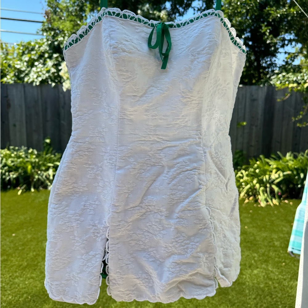 Vintage Gabar swimsuit sunsuit - White - XS